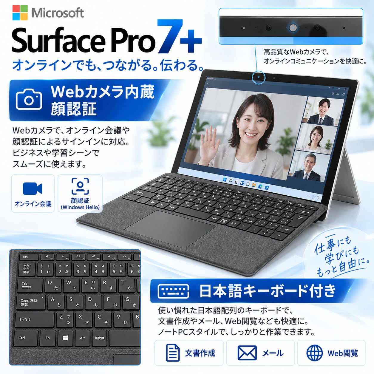 Amazon.co.jp: 【整備済み品】 中古Surface Pro7+ 1960/1961タブレット